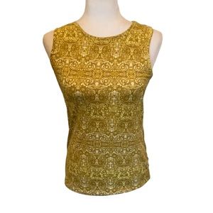 Athleta Gold Patterned Tank size Small